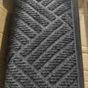 Smiry Front Door Mat Outside Entrance, Heavy Duty Outdoor Indoor Natural Rubber Doormat, Non Slip, Trap Dirt and Moisture, Easy Clean, Low Profile Patio Porch Entryway Mat, 35x23, Light Grey