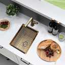 13 Inch Undermount Gold Bar Sink Workstation,13x18 Bar Sink Undermount Gold Stainless Steel Small Kitchen Sinks 18 Gauge Single Bowl Kitchen Wet Bar Sinks with Accessories