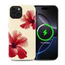 Case for iPhone 15 Plus, Magnetic Hybrid Shockproof Protective Phone Case with MagSafe Compatible Design, Hibiscus