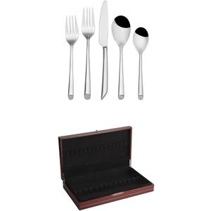 Towle Wave Flatware, 20-Piece Set, Silver and 19 inch Flatware Storage Chest