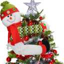 Christmas Tree Topper Snowman, Unique Holiday Xmas Decorations Christmas Trees Hugger Wine Bottle Home Curtain Ornaments Party Decor Funny Home Decor