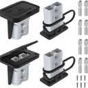 RVBOATPAT 120 Amp Battery Quick Disconnect Connector with Plug Mounting Panel Battery Cable Connector Battery Terminal Connectors Flush Mount Recessed Plate