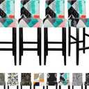 Lellen Jacquard Bar Chair Stool Cover - 4 Pack Stretch Chair Slipcover Pattern for Short Swivel Dining Chair-Counter Height Side Chairs(419K)