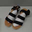 DREAM PAIRS Women's Open Toe Elastic Ankle Strap Casual Flatform Platform Wedges Sandals (9.5, Black)