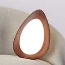 Premium Minimalist Walnut-Colored Modern LED Ceiling Light - 36W Oval Flush-Mount Fixture, 4000K Neutral Light, 14.1" Low-Profile Design, Energy Efficient for Bedroom, Corridor & Aisle