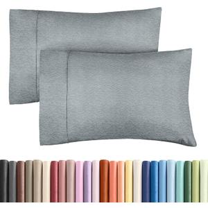 King Pillow Cases Set of 2 - Ultra Soft Hotel Quality Pillowcase Covers - Comfy, Cozy & Wrinkle Free - Shrinkage and Fade Resistant - Machine Washable Pillow Protectors - 2 Piece Set - Heathered Blue