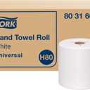 Tork Hand Towel Roll White H80, Universal, 100% Recycled Fiber, 6 Rolls x 630 ft, 8031600