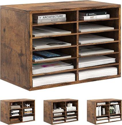 Alpeir Classroom Mailbox 12 Slots with Removable Shelves, Antique