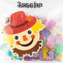 3 x 3sscha 12 Packs Fall Scarecrow Poking Craft Kit - Thanksgiving Creative DIY Foam Poke Fabric Art Set for Kids Make Your Own Autumn Card Party Decoration Gift School Classroom Rewards Activity Supplies