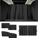 5PCS Car Window Shades,Auto Privacy Curtains with 4 Front&Rear Side Window Shade,98% Light Blocking Divider Curtain Baby Shades for Baby Sleeping Traveling Camping,Universal Car Accessories (Black)