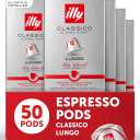 illy Espresso Capsules, Classico Lungo Medium Roast, 10 Count, 5 Pack | Coffee Pods for Espresso Original Line, Compatible Capsules, 100% Arabica, Premium Italian Coffee, BBD 04/03/2027