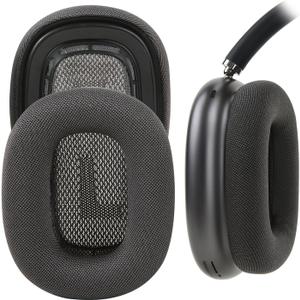 Upgrade Ear Cushions Earpads for Apple AirPods Max with Silica Gel Mesh Fabric& Strong Magnet, High Sound Quality (Black Dark Grey)