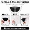 Recessed Light Cover, Can Light Covers 4 Pack 0% Translucent Half Shade Stick-On with Super Strong Double-Sided Tape, Solid Black, Easy Install for 4 Inch (4, 4 INCH)