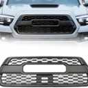 Matte Black Bumper Grille Assembly Fit for 2016-2023 Toyota Tacoma SR/SR5/TRD Bumper Grill Shell Front Upper Grille Hood Grill Accessories W/O Letters