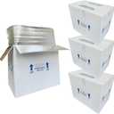 ROTCH Insulated Shipping Boxes with Liners, 4 Pack 19x12x16'', Cold Shipping Box Coolers for Perishable Frozen Food, White (T191216-4L-W)