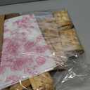 18 Pcs Pink Floral Woven Baskets with Handle with 18 Sheet Pink Floral Napkin For Flower Fruit Picnic Basket Chip for Wedding Birthday Bridal Shower Baby Shower Favor Gift (Mini)