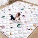 Baby Play Mat - 79" X 71",Premium Thicker Foam One-Piece Machine Washable, Extra Large Anti-Slip Soft Cushioning Foam Playmats for Babies and Toddlers, Foldable Baby Crawling Mat for Playpen (Fun Childhood)