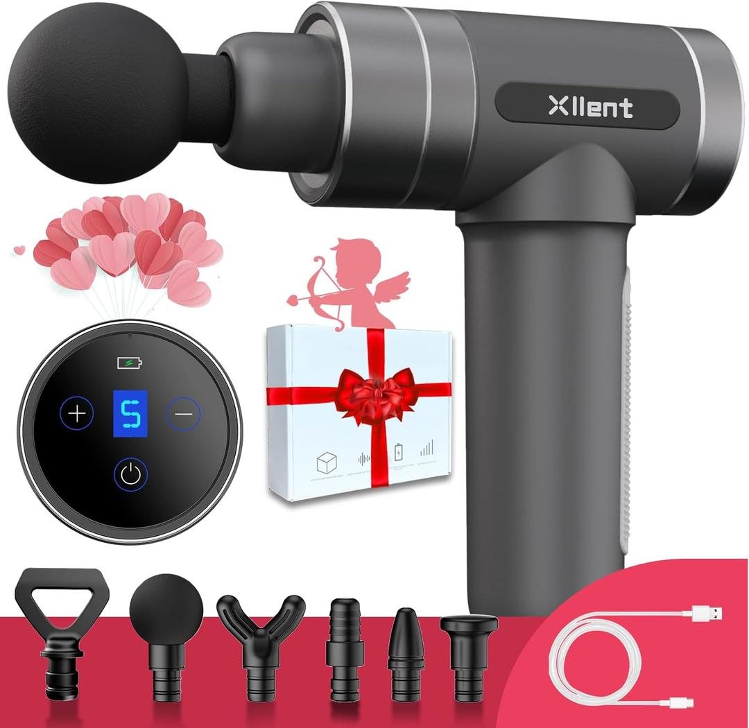 Xllent Mothers Day Gifts for Mom - Gifts for Mom,Massage Gun Deep Tissue Portable Super Quiet Electric Percussion Muscle Massager - Mothers Day,Mothers Day Gifts for Wife(Gray)