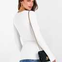 ANRABESS Women's Boat Neck Long Sleeve Shirts Rib Knit Slim Fitting Tops Basic Tees 2026 Casual Comfy Fall Outfits Clothes White X-Large