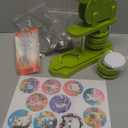 Button Maker Machine 58mm (2.25 in) Installation-Free, DIY Button Pin Maker Machine, Button Badge Press Machine with Free 50pcs Button Maker-Green