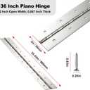 Heavy Duty Piano Hinge 36 Inch x 2 Inch Width, 0.047'' Thick Stainless Steel Continuous & Piano Hinge for Cabinet, Door, Toolbox, Wooden Box, Metal Plate, Furniture, Industrial Project