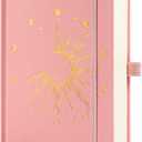 Sun & Moon Journals for Women Men, A5 Hardcover Notebooks for Writing for Work, Travel, School,318 Numbered Pages, 5.8x8.4 (Ruled, Pink)