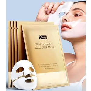 Radiant Glow Collagen Face Mask - Real Deep Overnight Face Masks Skincare with Hyaluronic Acid, Galactomyces Ferment & Vitamin E, Facial Mask for Hydrating, Firming, Plumping & Anti-Aging - 34g x 3ea