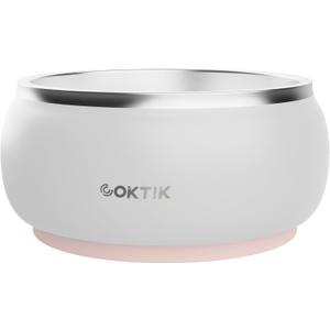 COKTIK Dog Bowl, Insulated Stainless Steel Food Bowls for Dogs & Cats, Non-Slip Dog Bowls Water Bowl Large Breed, Easy to Clean, Durable and Dishwasher Safe (64oz, White)