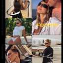 Retro Wrap Around Sunglasses for Women Trendy Y2k Vintage Sun Glasses UV Protection FZN827 Tortoise Frame/Brown Lens