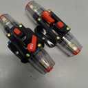 30 Amp Manual Reset Circuit Breaker DC 12-48V Waterproof Inline Fuse Holder, 3-15 AWG Overload Protection for Car Audio Sound Amplifier System RV Marine Boat Truck Solar (Pack of 2)