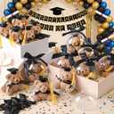 75 Pcs 2026 Mini Graduation Bear Bulk Set with 25 Graduation Gift Mini Stuffed Bears 25 Clear Plastic Fillable Ornament Balls and 25 Bow 2026 Party Favors(Black)