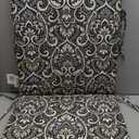 Arden Outdoor Patio Dining Chair Cushion, 20x44, Rain-Proof Seat Pad, Fade-Resistant Outdoor Cushion Black Aurora Damask (1 Pack)