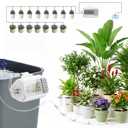 Auto Irrigation System, Battery Power Drip Watering System with Programmable Timer & Anti-Siphon Valve for 15 Indoor Outdoor Potted Plants