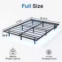  HAVONIZD Floating Bed Frame Full with LED Lights and Charging Station - 8 inch Platform Bed Frame No Box Spring Needed, Easy Assembly