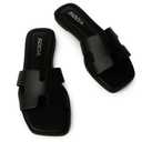Soda Knit Flat Sandal Black, Size 10