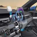 3 in 1 Wireless Car Charger, 15W Fast Charging Phone Holder Foldable Magnetic Mount Fit for All iPhone Android Phone, iWatch, Airpods Wireless Earphone