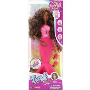 Barbie Fashionistas Doll #217 with Brown Wavy Hair Half-Up Half-Down & Pink Dress, 65th Anniversary Collectible Toy