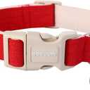 DOGWONG Cotton Hemp Dog Collar, Heavy-Duty Red Dog Collar Adjustable Soft Natural Fabric Pet Dog Collar Cute Wedding Puppy Necklace for Small Medium Large Dogs