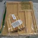 VaeFae Bamboo Kitchen Drawer Organizer, Wooden Utensil Tray with Multiple Compartments, Cutlery and Silverware Storage (6 Slot, Natural)