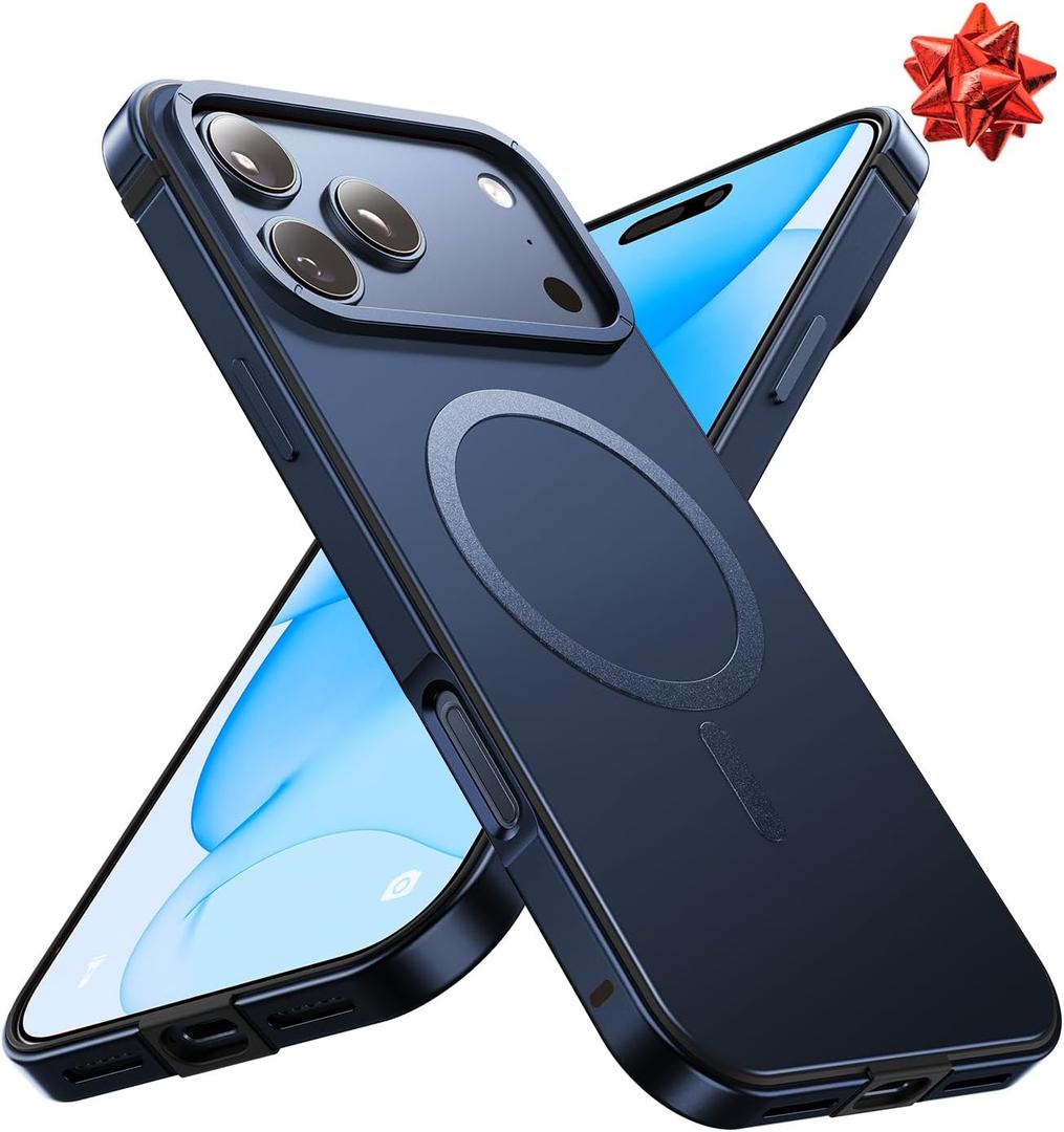 Magnetic for iPhone 17 Pro Max Case, [Metal Frame Grip] Fit for MagSafe [Military-Grade Protection] with Shockproof Anti-Lining Comfortable Cover for iPhone 17 Pro Max Phone Case, Blue