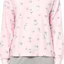 PJ Salvage Womens Butterfly Grove Long Sleeve (Medium, Pink Tint)