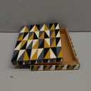 Decorative Storage Box, Handmade Chevron Pattern, Boho Style, Multipurpose Gift Box (black white grey yellow, 12X4X2.5 Inch)