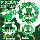 St. Patrick's Day Wooden Door Wreath St Patricks Day Decorations for Front Door Sign Wall Signs Shamrock Clover Spring Decoration for Home Mantel Office Irish Day Party Supplies