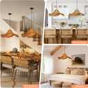 Arturesthome Boho Chandelier Light Fixture 23.6" Wicker Woven Hanging Lighting Coastal Beach Straw hat Shape Pendant Lamp for Living Room Bedroom Home Decro Beach House, 23.6" x 9.8"