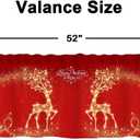 YOSTEV Valance Curtains for Kitchen Windows, Red Sparkle Reindeer Snowflake Christmas Velvet Window Valances, Winter Window Treatment Rod Pocket Valance for Bedroom Bathroom Cafe Room 52x18 inch (Xms 2401)
