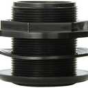 Lifegard Aquatics Standard Threaded Bulkhead Kit for Fish Aquariums – High-Impact Resistant PVC – Includes Bulkhead Fitting, Gasket, Lock Nut – Jet Black – 1-1/2 Inch