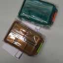 2PCS Small Travel Pill Box, Cute Pill Organizer Case, Travel Portable Medicine Organizer Pill Container for Purse, with 10 Compartments for Different Medicines, by MsfIAIoo (Dark Green Brown)
