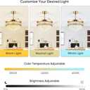 48" Fandelier Ceiling Fan with Light, Crystal Retractable Ceiling Fan with Lights and Remote, Chandelier Fans for Bedroom Living Room, Reversible DC Motor, Dimmable, 6 Speeds - Gold