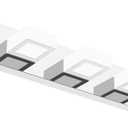 Ralbay Dimmable, 5 Lights Modern LED Light Fixtures Acrylic Stainless Steel Chrome Bathroom Vanity Wall Lighting Over Mirror (34 inch, Chrome-Dimmable)