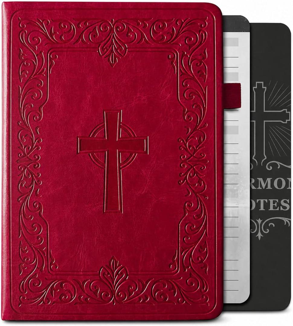 Christian Bible Journal for Men & Women – Premium Eco-Leather Undated Bible Study Notebook, Devotional & Prayer Journal | Perfect Christian Gift for Men | Ideal for Graduation, Pastor, Baptism & Church